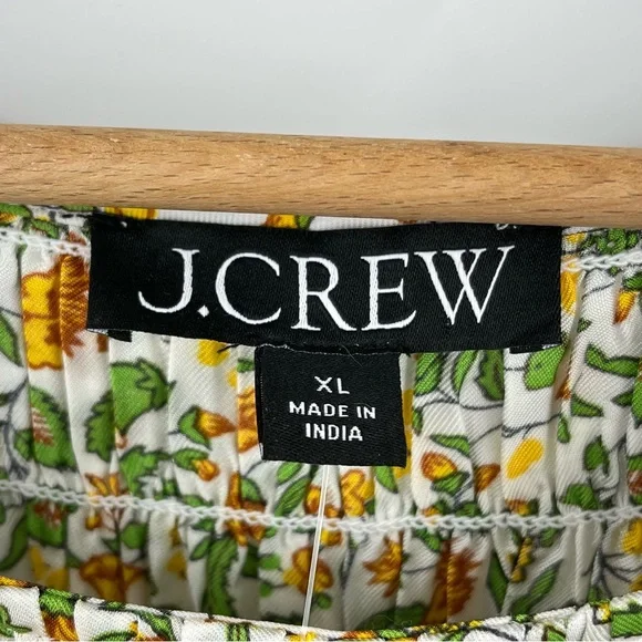 NWT J Crew XL Maude dress floral vines 0948 green yellow viscose maxi